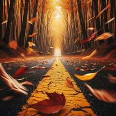 Wall Mural - autumn in the park