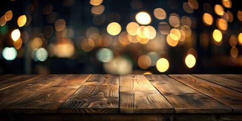 Poster - Dark blurred table background ideal for adding text or graphics