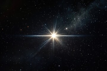 Wall Mural - star flare in black background.