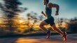 © Todd's Studio - a runner on a country road, taken during the golden hour, motion blur to show speed,