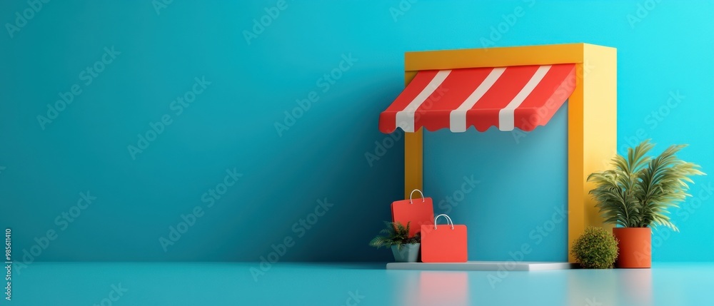 Signboard Foating 3d image of a transparent digital signboard in an online store setting ...