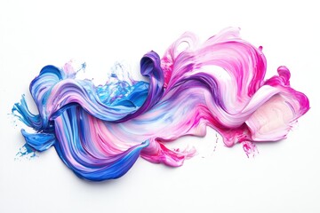 Wall Mural - A vibrant swirl of pink and blue paint, showcasing fluidity and artistic expression.