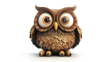 a cartoon owl with big eyes and a goofy expression