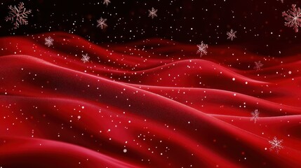 Wall Mural - red christmas background with snowflakes
