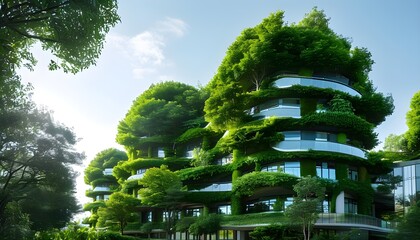 Wall Mural - Sustainable Architecture and Green Finance: A Vision for Eco-Friendly Living