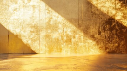 Poster - Golden wall with sunlight.