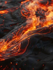 Sticker - 3D image of burning red rubber, featuring detailed flames and realistic textures in a vibrant and dynamic composition.