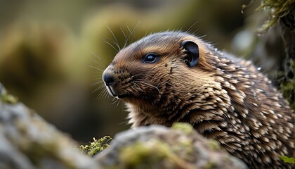 Intricate details of a giant mole-rat in the Bale Mountains of Ethiopia