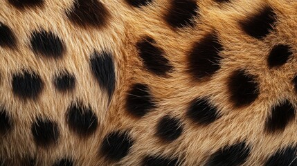 Wall Mural - Close up of a leopard's fur, showing the pattern of spots.