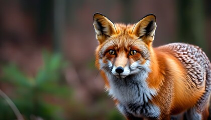 Wall Mural - Vibrant Red Fox Amidst Lush Forest Underbrush