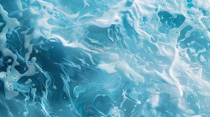 Wall Mural - Gentle waves and splashes in blue tones with a gradient background capturing summer calm