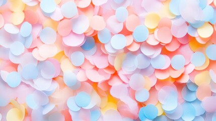 Canvas Print - Abstract background with pastel paper circles.