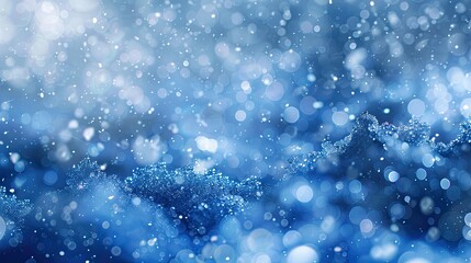 Winter wallpaper with snowstorm patterns on a cobalt blue-silver gradient