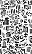 © NaLan - Chinese-inspired doodle tile seamless patterns in an illustrator graphic style