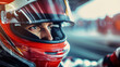 © Bonsales - Focused race car driver with helmet, intense eyes, motorsport athlete in car, professional racing gear, concentration concept