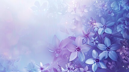 Intricate geometric floral patterns on a lavender to sky blue spring backdrop