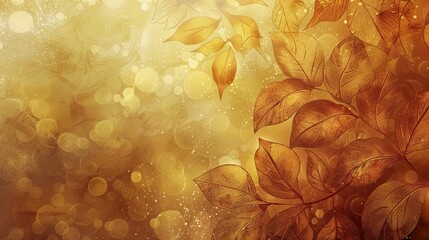 Canvas Print - Autumn wallpaper with umber to mustard blend and intricate leaf patterns