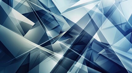 Canvas Print - Dynamic lines and geometric shapes in icy blue and silver create a vibrant winter backdrop