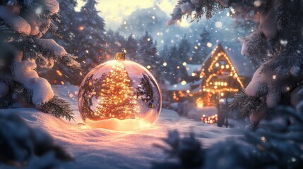 Wall Mural - illustration about christmas snowball.