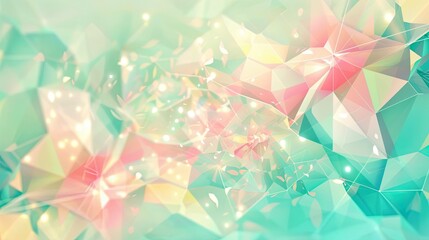 Wall Mural - Bright and energetic geometric shapes backdrop with swirling spring colors