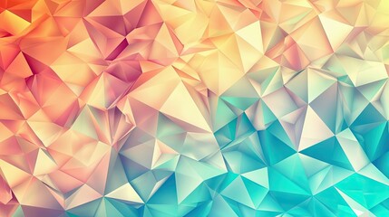 Wall Mural - Vibrant spring wallpaper with interlocking polygons and glowing light in bright colors