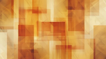 Sticker - Rectangular grid pattern in amber and orange tones over a warm autumn backdrop