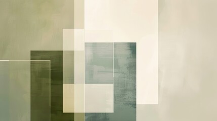 Sticker - Linear geometric backdrop featuring soft taupe olive and cream tones with texture