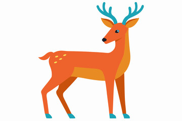 Wall Mural - Deer animal icons set cartoon vector. Cute spotted forest deer. Wild nature