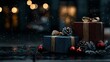 © Chaithat - Christmas Gifts with Snowfall and Lights