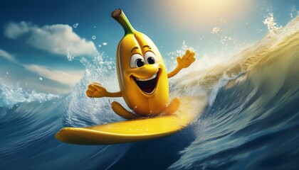 Sticker - happy surfing banana