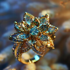 Canvas Print - Diamond Flower Ring.