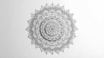 Canvas Print - Ornate Mandala Design on White Background