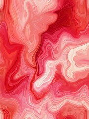 Poster - The artwork features an abstract blend of red and pink hues, forming dynamic, wave-like patterns across the canvas