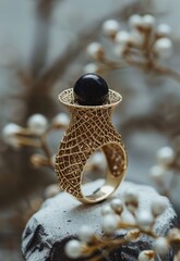 Poster - Gold Ring with Gemstone.