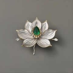 Sticker - Silver Lotus Brooch.