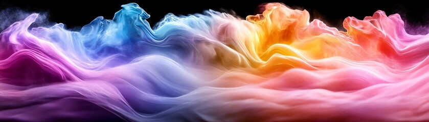 Poster - vibrant abstract swirl of colors blending seamlessly, creating a captivating visual experience with 