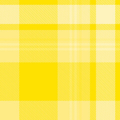 Wall Mural - Yellow tartan plaid fabric seamless pattern of check background tartan with a textile fabric plaid texture. Tartan Scotland seamless plaid pattern vector. Retro background fabric.