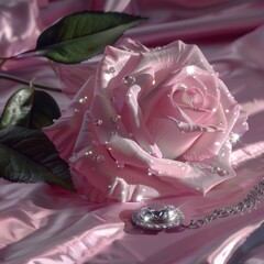 Sticker - Rose with Diamond Necklace.