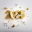 © SHAKIR95 - 2025 Happy New year 3D Text Design with White Background