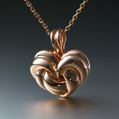 Canvas Print - Gold Heart Knot Pendant.