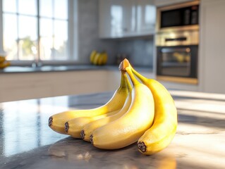 Sticker - banana on a wooden background