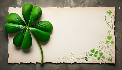 Wall Mural - Playful St. Patricks Day Invitation Featuring Vibrant Four-Leaf Clovers and Festive Design Elements