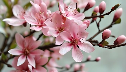 Wall Mural - Delicate Pink Blossoms Perfect for Mothers Day and Womens Day Greeting Card Inspirations