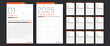 © Whale Design  - Calendar template 2025 creative minimal business monthly. Desk, wall calendar for print, digital calendar or planner. Week start on Monday. Simple modern annual calendar layout design element. Vector.