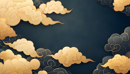 Wall Mural - Elegant Classical Chinese Auspicious Cloud Patterns for Festive Celebrations and Decorations