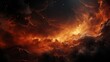 © hamad - Fiery orange and cold space clouds.