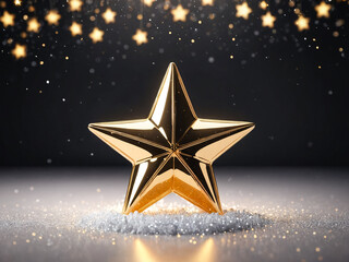 Wall Mural - shiny metallic christmas star decoration mood