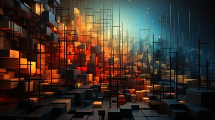 Abstract Digital Cityscape