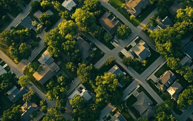 Wall Mural - Aerial View of Suburbia