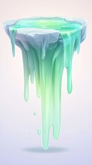 Wall Mural - a green liquid drips down a rock